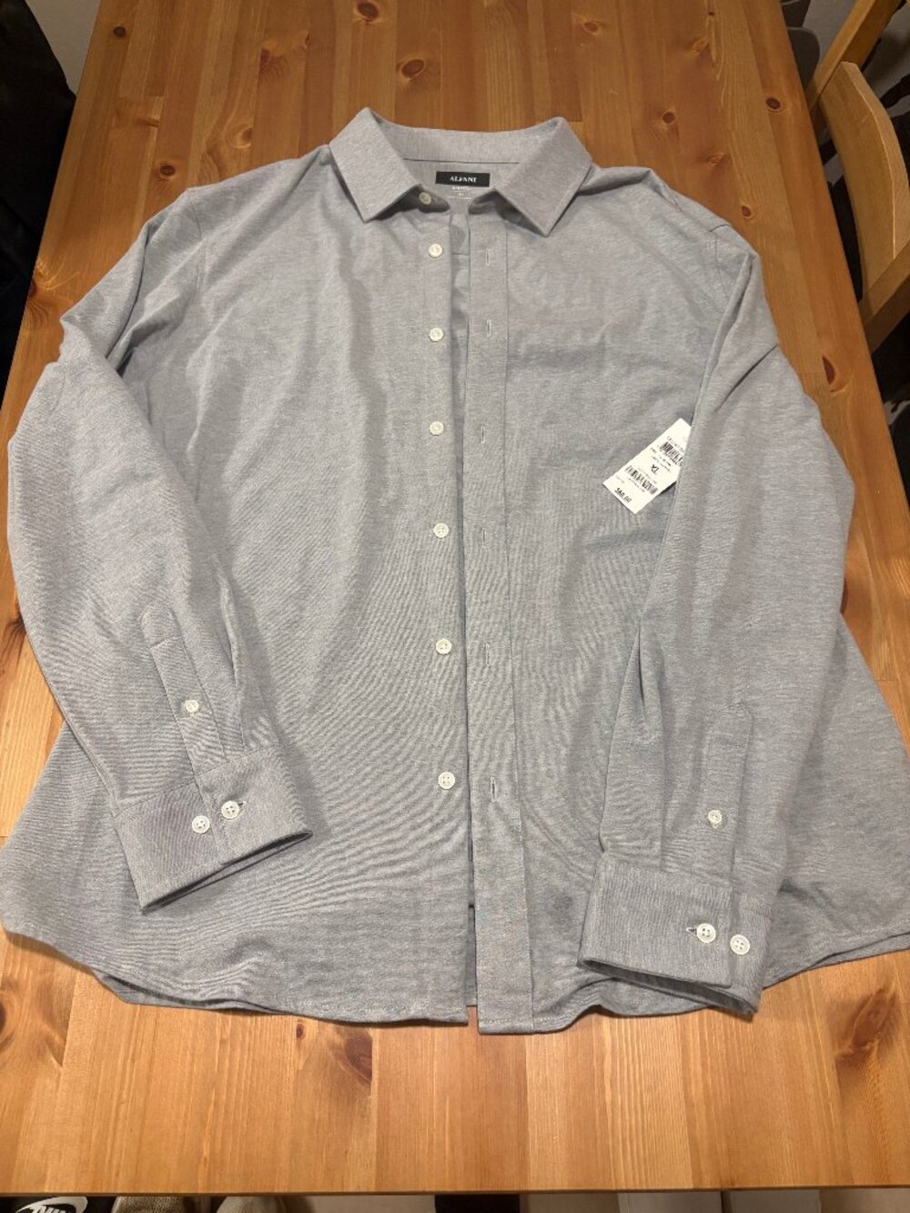 Alfani Stretch L/S Knit Button Up